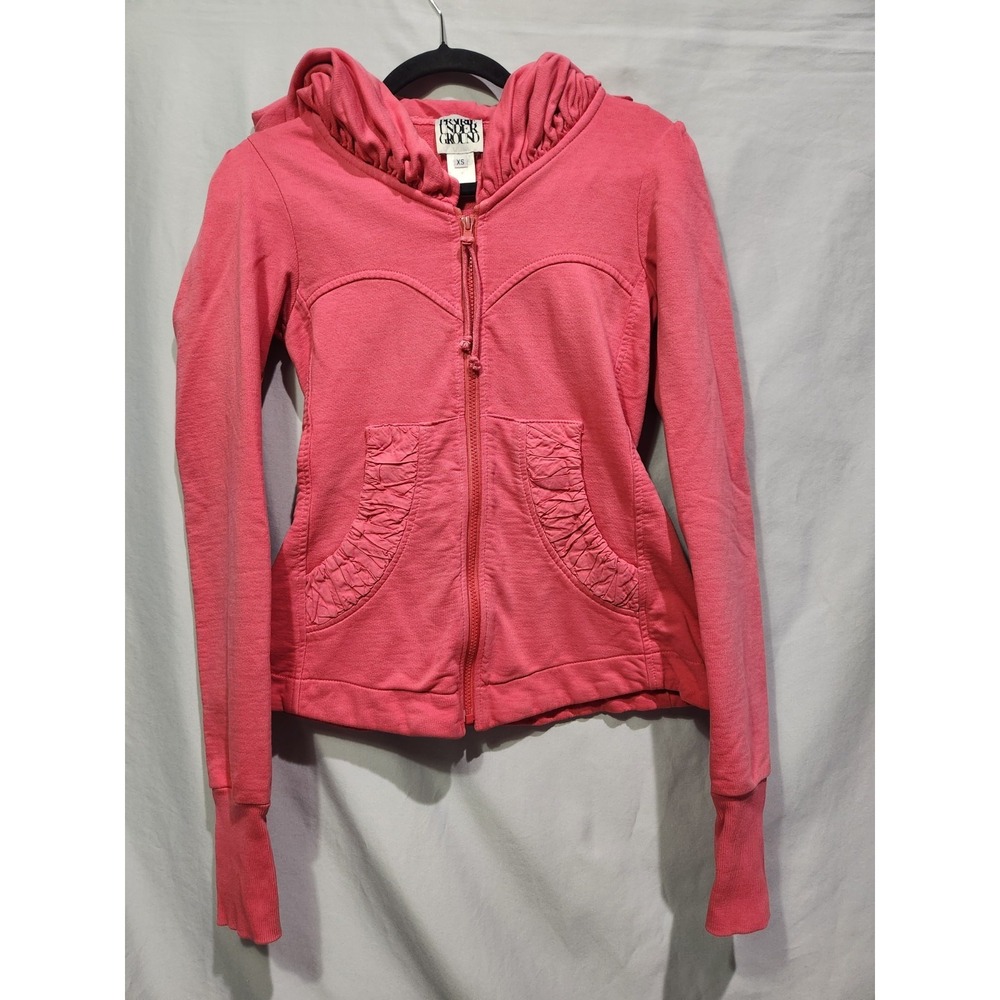 Prairie Underground Cloak Hoodie Full Zip Short Jacket In Lipstick Organic Sz XS